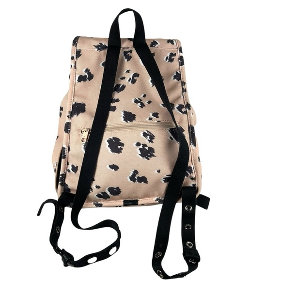 STATE Pink and Black Leopard Print Canvas Drawstring Backpack - Picture 3 of 7